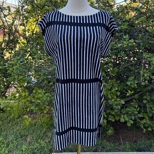 Marimekko Blue and White Striped Terry cloth Mini Dress